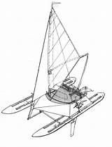 Catamaran Katamaran Cruising sketch template
