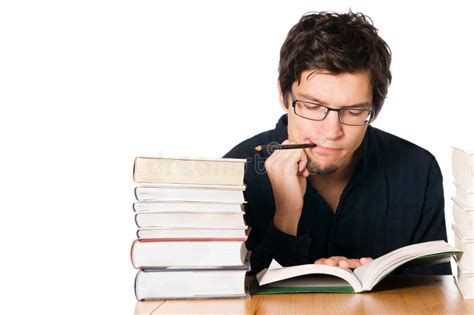 student working book stock image image  concentration
