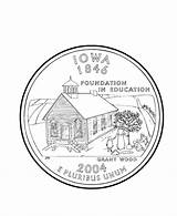 Iowa Coloring Quarter State Pages States Quarters Usa Printables Ia Printable 820px 88kb Go sketch template