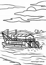 Boote Malvorlage Schaufelraddampfer Ausmalbilder Schiffe Raddampfer Mississippi sketch template