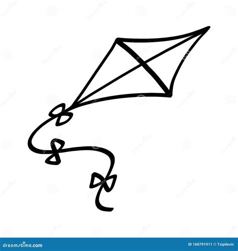 kite outline illustration  white background stock illustration