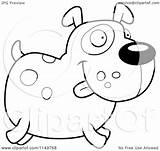 Dog Cartoon Spotted Running Clipart Coloring Outlined Vector Cory Thoman Regarding Notes sketch template