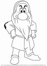 Dwarf Dwarfs Grumpy Snow Step Coloring Drawingtutorials101 Characters sketch template
