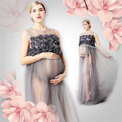 Pregnant Women Photography Costumes Maternity Gowns Beach Dress Photo