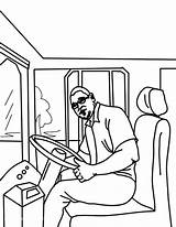 Driver Bus Coloring Pages Started Engine Color sketch template
