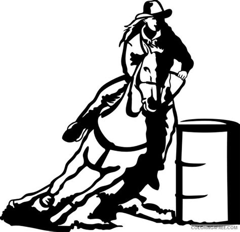 printable barrel racing horse coloring pages