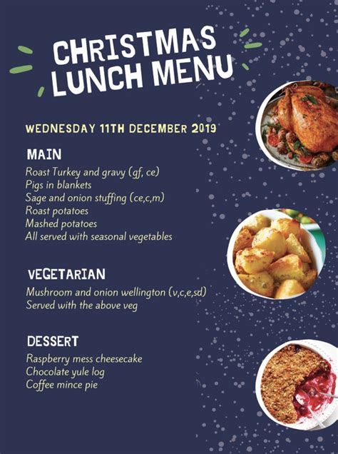 christmas lunch menu bloxwich academy