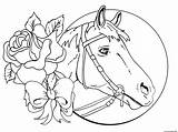 Coloring Flowers Horse Girls Pages Printable sketch template