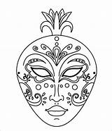 Maske Ausmalbilder Faschingsmaske Venedig Masken Gras Mardi Karneval sketch template