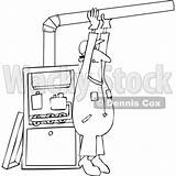 Adjusting Installer Outlined Djart Furnace Pipe Royalty Clipart Illustration Vector Man sketch template