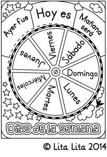 days   week wheel teaching elementary spanish bilingual classroom