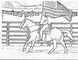 Coloring Pages Horse Rodeo Riding Girl Flag Cowgirl Color Horses Printable Kids Barrel Horseback Racing Rocks Sheets Print Drawing Getcolorings sketch template
