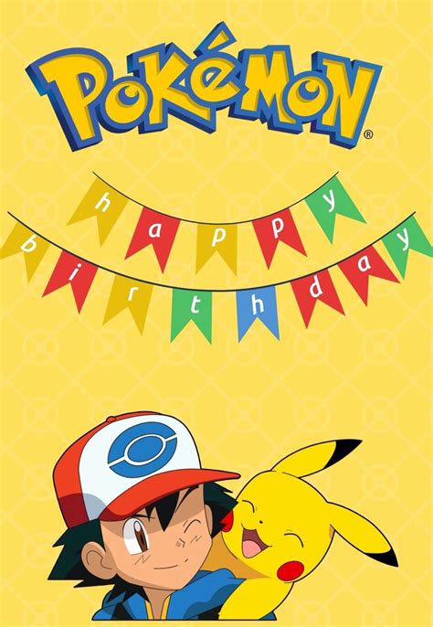 pokemon birthday card printable  projectopenlettercom