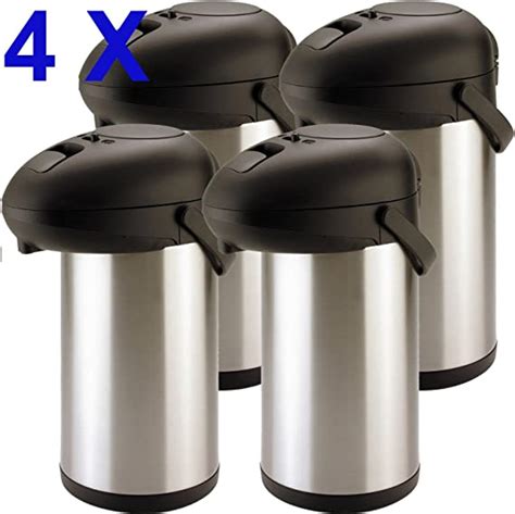ml air pot flask hot cold stainless steel pump action vacuum thermos tea coffee drinks