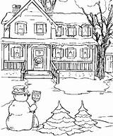 Coloring Pages Snow House sketch template