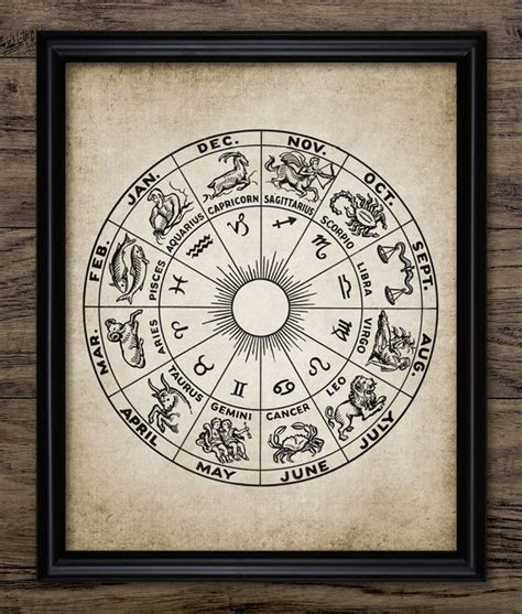 vintage zodiac print astrology zodiac design zodiac etsy