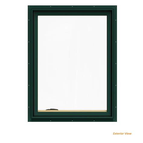 jeld wen        series green painted clad wood left handed casement window