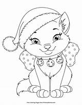 Coloring Christmas Pages Kitten Printable Cat Pdf Sheets Kids Book Adult Primarygames Colouring Color Winter Weihnachten Animal Ebook Easy Malvorlagen sketch template