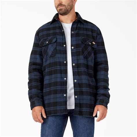 sherpa lined flannel shirt jacket  hydroshield dickies ca