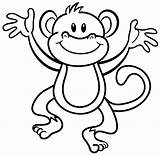 Monkey Coloring Simple Pages Getcolorings Printable Color sketch template