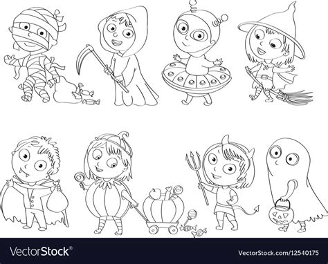 happy halloween coloring book royalty  vector image