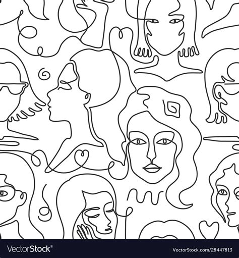 face pattern trendy woman seamless vector image