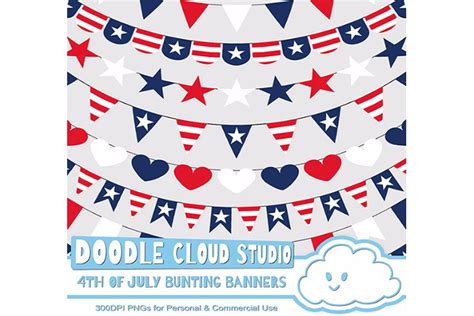 4th Of July Bunting Banners Clipart ~ Illustrations ~ Creative Market