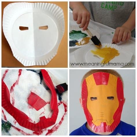 superhero paper plate masks