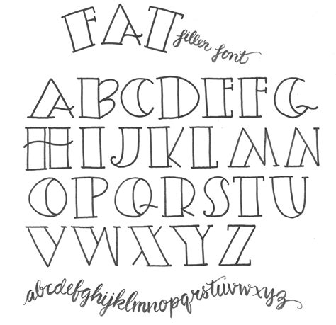atmariebrowning simple lettering fat filler font simple lettering