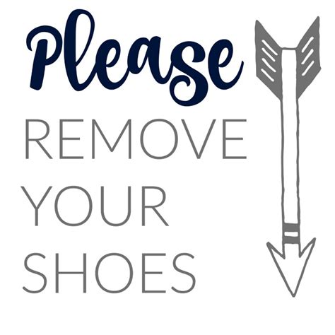 printable  remove shoes sign printable