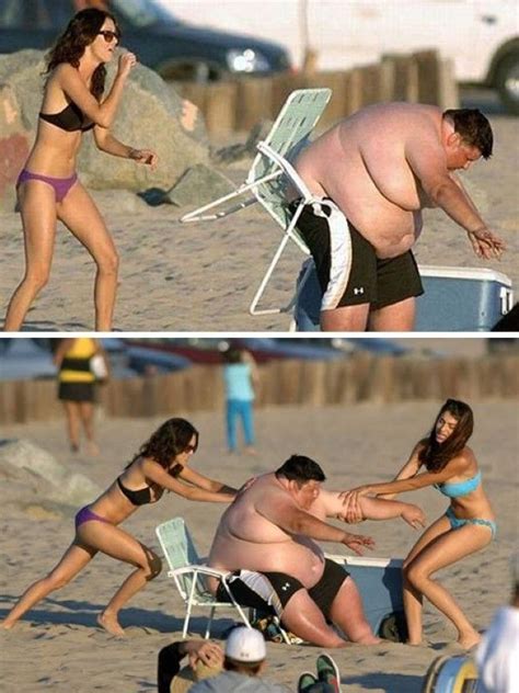 Fat Man In A Little Chair If You Are On The Beach With