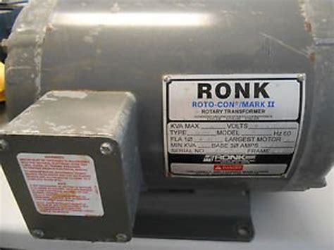 ronk roto  mark ii model  rotary transformer spw industrial