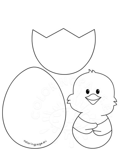easter craft patterns chick  egg coloring page