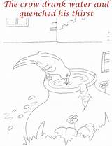 Crow Thirsty Story Kids Coloring Pages Pdf Open Print  sketch template