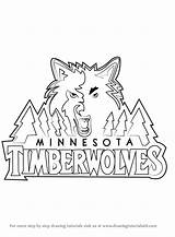 Timberwolves Minnesota Logo Coloring Draw Drawing Pages Step Nba Gophers Golden Sports Template sketch template