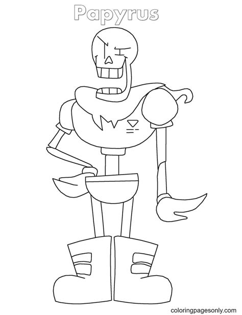 papyrus  undertale coloring page  printable coloring pages
