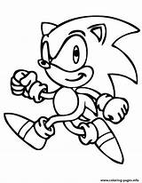 Running Coloring Sonic Pages Printable Color sketch template