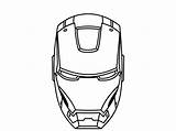 Iron Man Mask Coloring Drawing Face Head Outline Easy Template Ironman Helmet Pages Print Draw Drawings Clipart Kids Clip Lego sketch template