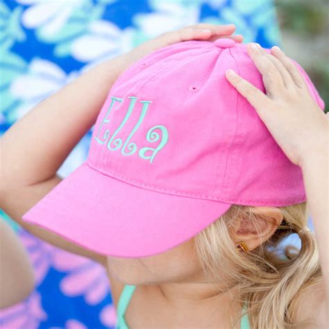 pink baseball hat  kids monogrammed baseball cap