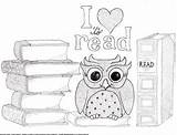 Coloring Books Read Owl Bookmarks sketch template