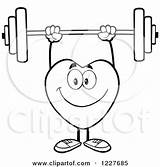 Heart Barbell Clipart Outlined Working Character Illustration Royalty Toon Hit Vector Healthy 2021 sketch template