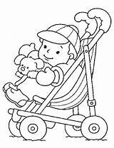 Coloring Baby Pages Printable Stroller Birth Occasions Holidays Special Kids Print Beginners Top sketch template