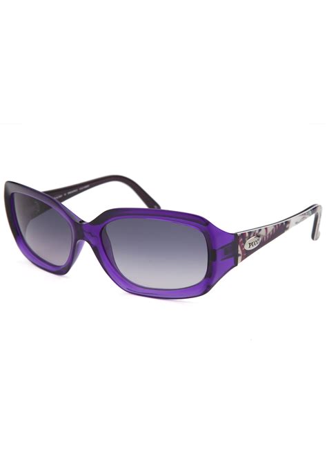 Emilio Pucci Women S Rectangle Translucent Purple Sunglasses Clothing