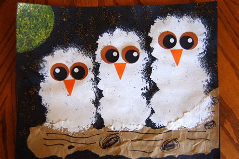 owl art projects  kindergarten owl babies craft kindergarten art