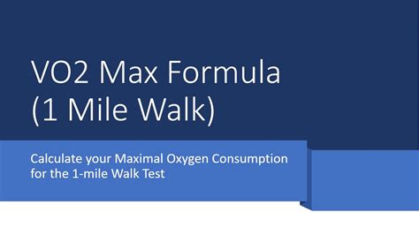 calculate maximum oxygen uptake  vo max formula youtube