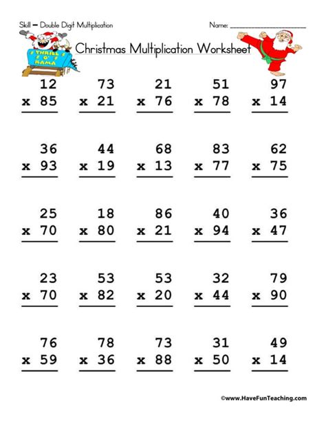double digit multiplication worksheets worksheets
