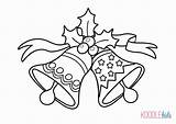 Christmas Bells Jingle Coloring Pages Drawing Sleigh Santa Outlines Bell Colour Clipart Kids Outline Drawings Printable Beautiful Easy Xmas Color sketch template