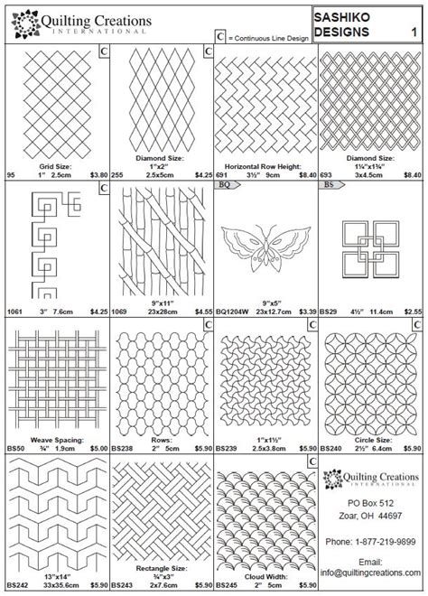 printable sashiko patterns printable templates