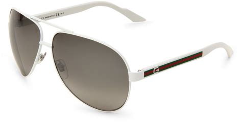 gucci mens s aviator sunglasses in white for men white frame green