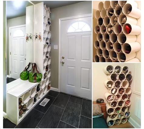 clever narrow  vertical shoe storage ideas